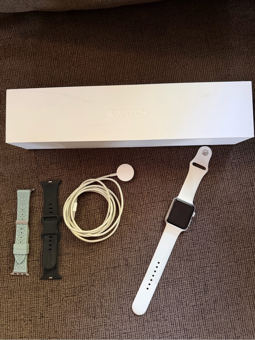 Apple Watch with White Sport Band
